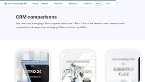 Screenshot of CRM comparisons - Less Annoying CRM
