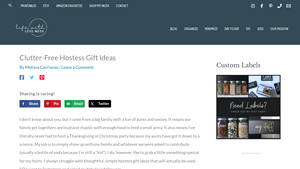 Screenshot of Clutter-Free Hostess Gift Ideas - Life with Less Mess