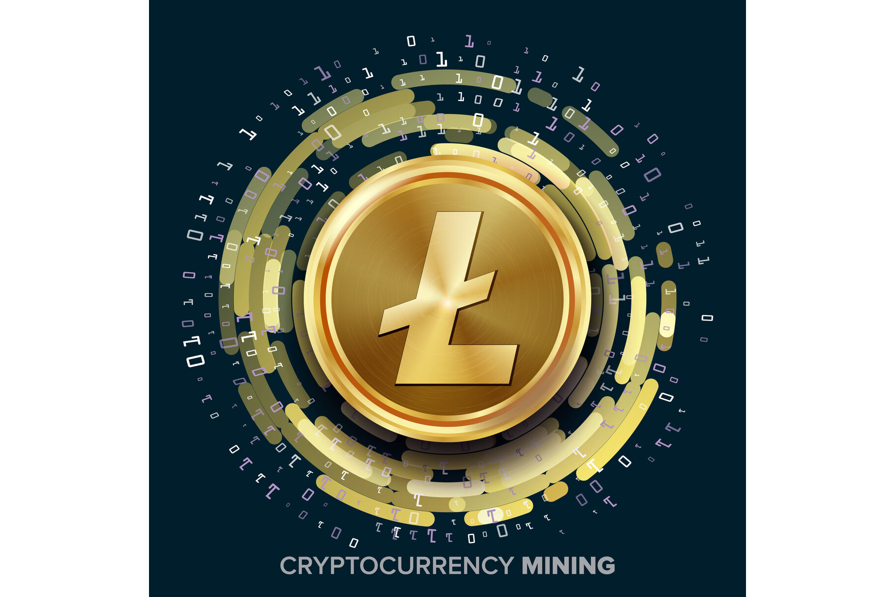 Featured image for light chain coin - Mining Litecoin Cryptocurrency Vector ...
