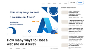Screenshot of How many ways to Host a Website on Azure? - LinkedIn