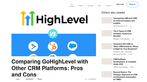 Screenshot of Comparing GoHighLevel with Other CRM Platforms: Pros and Cons