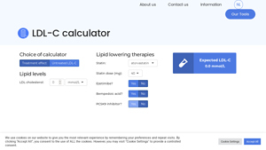 Screenshot of LDL-C calculator - Lipid Tools
