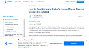 Screenshot of House Buyout Divorce Calculator: Get Clear on the Numbers