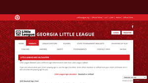Screenshot of Age Calculator - Georgia Little League
