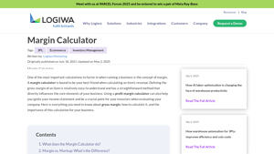 Screenshot of Margin Calculator - Logiwa | WMS