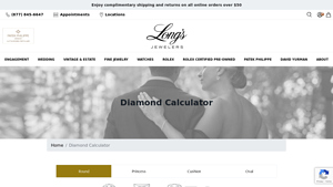 Screenshot of Diamond Calculator - Long's Jewelers