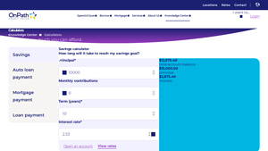 Screenshot of Mortgage Calculator - Louisiana Federal Credit Union