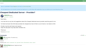 Screenshot of Cheapest Dedicated Server - Provider? - LowEndTalk