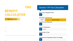 Screenshot of Section 179 Tax Benefit Calculator - AllTerra Central