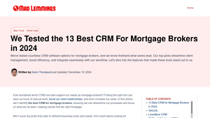 Screenshot of We Tested the 13 Best CRM For Mortgage Brokers in 2024
