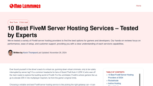 Screenshot of 10 Best FiveM Server Hosting Services - Tested by Experts