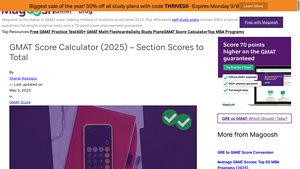 Screenshot of GMAT Score Calculator (2025) - Section Scores to Total - Magoosh