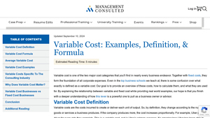 Screenshot of Variable Cost: Examples, Definition, & Formula