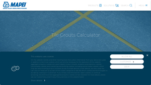 Screenshot of Tile grouts calculator - Mapei