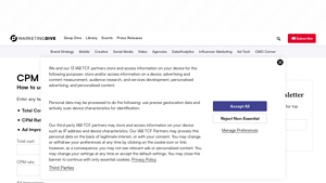 Screenshot of CPM Calculator - Marketing Dive