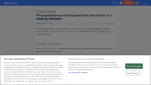 Screenshot of What symbol do you use for greater than and less than on ... - Answers