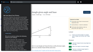 Screenshot of Calculate height of triangle given angle and base