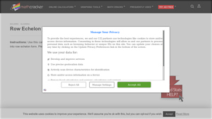 Screenshot of Row Echelon Form Calculator - MathCracker.com