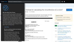 Screenshot of What is the simplest formula for calculating the circumference of a ...