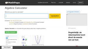 Screenshot of Algebra Calculator - MathPapa