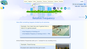 Screenshot of Relative Frequency - Math is Fun