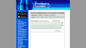 Screenshot of Rational expression calculator - mathsite.org