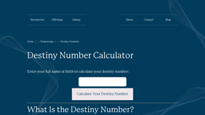 Screenshot of Destiny Number Calculator - Numerology - Matt Beech