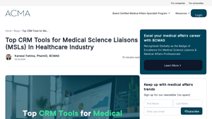 Screenshot of Top CRM Tools for Medical Science Liaisons (MSLs) In Healthcare ...