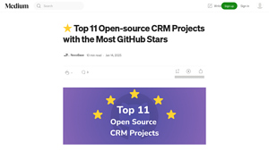 Screenshot of Top 11 Open-source CRM Projects with the Most GitHub Stars