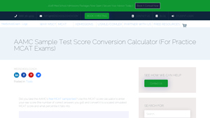 Screenshot of AAMC Sample Test Score Conversion Calculator - MedSchoolCoach