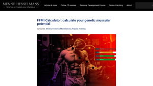 Screenshot of FFMI Calculator: Calculate your genetic muscular potential