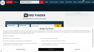 Screenshot of Word Finder: Scrabble & Word Game Solver | Merriam-Webster
