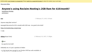 Screenshot of Anyone's using Reclaim Hosting's 2GB Ram for $10/month?