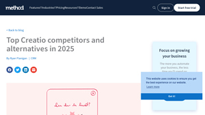 Screenshot of Top Creatio Competitors and Alternatives in 2025 - Method CRM
