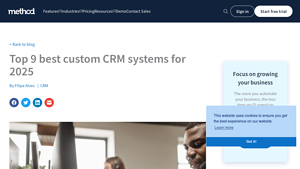 Screenshot of Top 9 best custom CRM systems for 2025 - Method CRM
