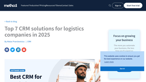 Screenshot of Top 7 CRM Solutions for Logistics Companies in 2025 — Method
