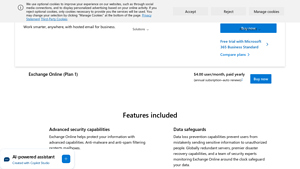 Screenshot of Exchange Online – Hosted Email for Business - Microsoft