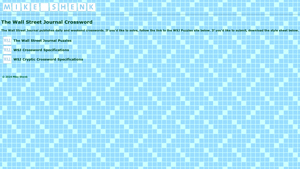 Screenshot of Wall Street Journal Crossword - Mike Shenk