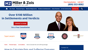 Screenshot of Pain and Suffering Calculator | Calculate Pain & Suffering Damages