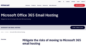 Screenshot of Microsoft Office 365 Email Hosting - Mimecast