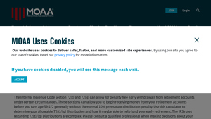Screenshot of 72(t) Calculator - MOAA
