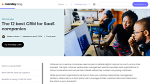 Screenshot of The 12 best CRM for SaaS companies - Monday.com