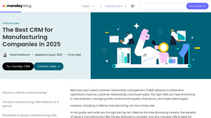 Screenshot of The Best CRM for Manufacturing Companies in 2025 - Monday.com