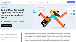 Screenshot of Top 5 CRMs for travel agencies: automate, personalize, and sell more