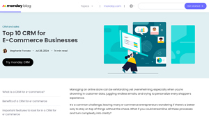 Screenshot of Top 10 CRM for E-Commerce Businesses