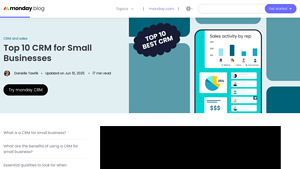 Screenshot of Top 10 CRM for Small Businesses - Monday.com