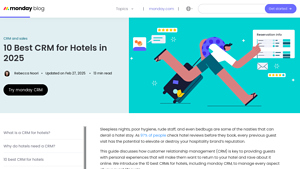Screenshot of 10 Best CRM for Hotels in 2025 - Monday.com
