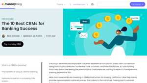Screenshot of CRMs For Banking: The 10 Best Solutions | monday.com Blog