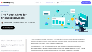 Screenshot of CRM For Financial Advisors: 7 Top Solutions | monday.com Blog