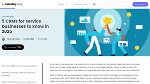 Screenshot of 5 CRMs for service businesses to know in 2025